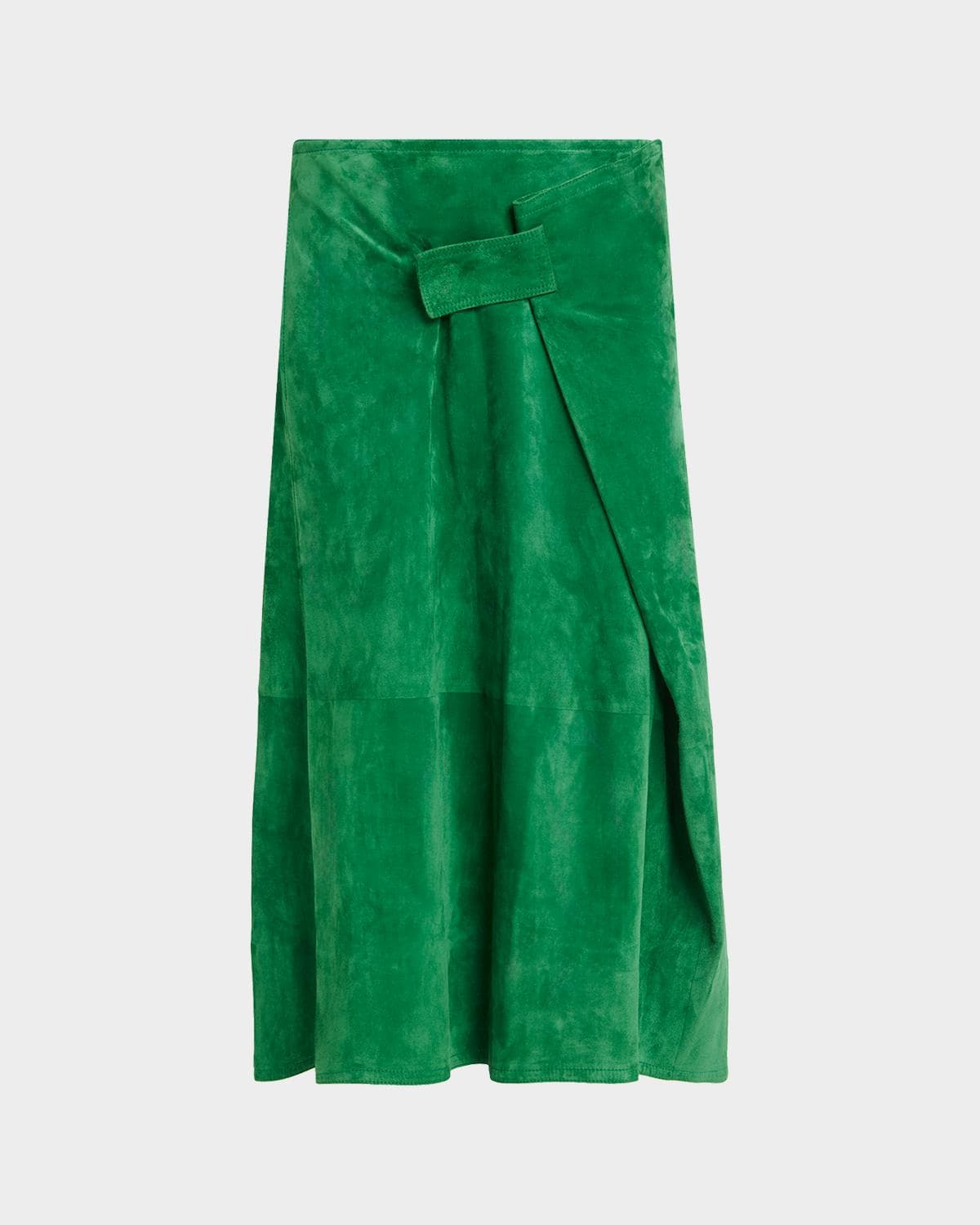 Bottega Veneta Suede Midi Wrap Skirt