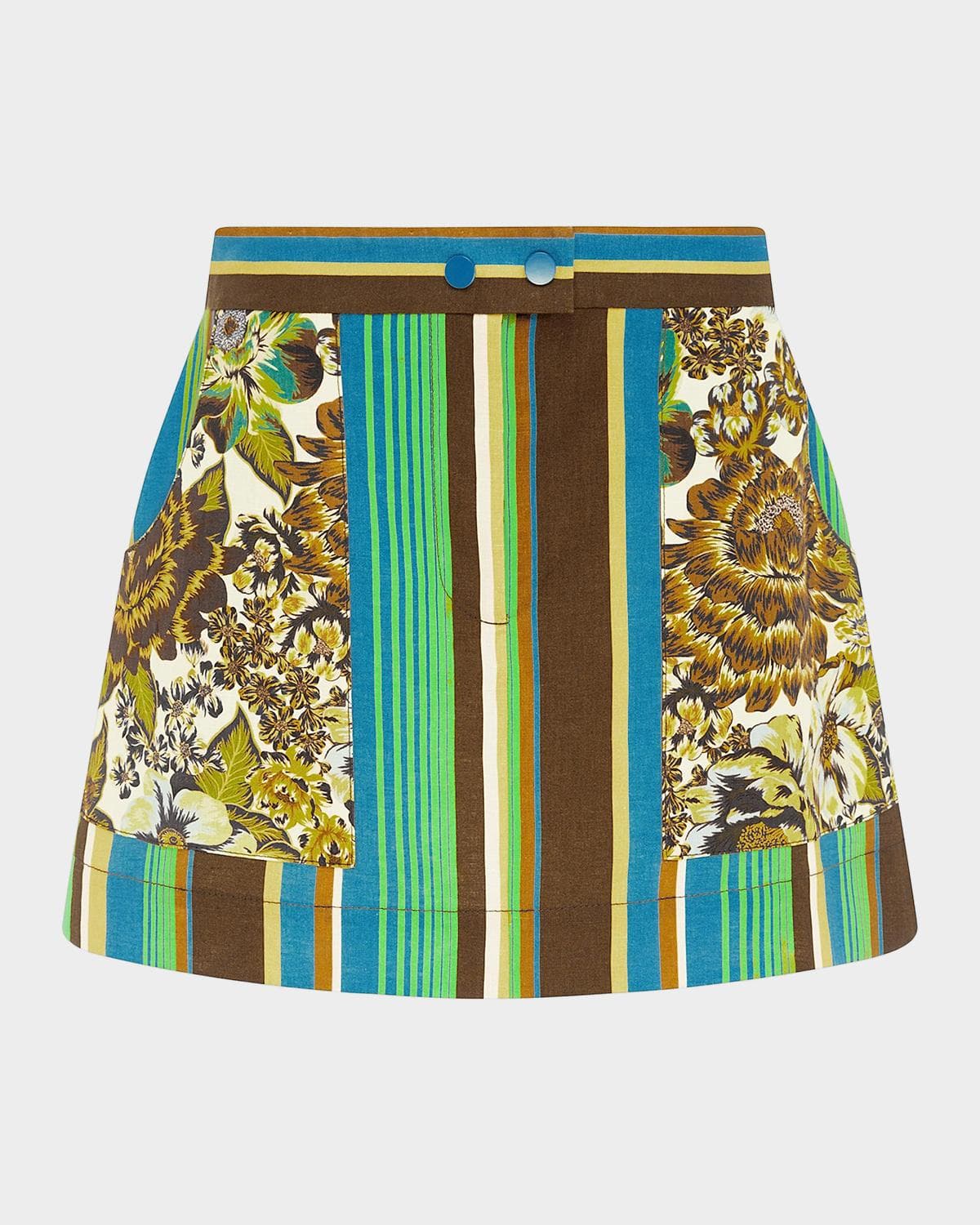 ALÉMAIS Charlie Graphic Linen Mini Skirt