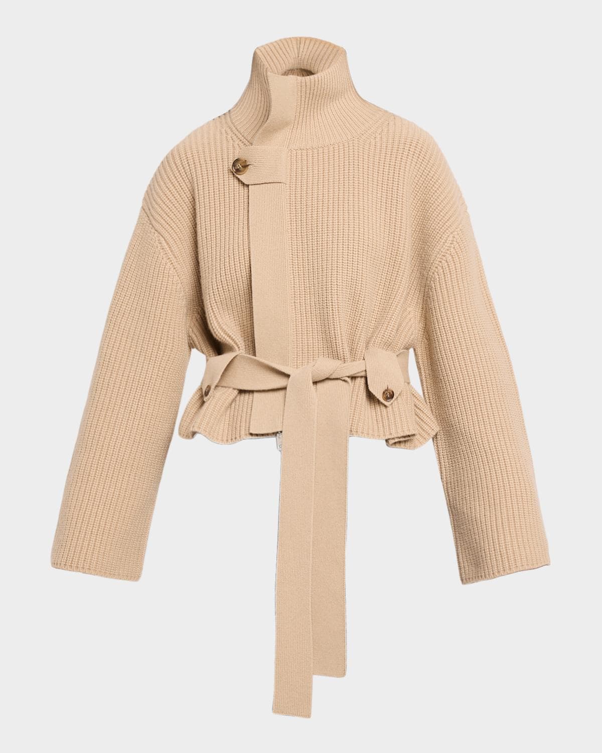 Brandon Maxwell Neal Cashmere Hidden Zip Sweater
