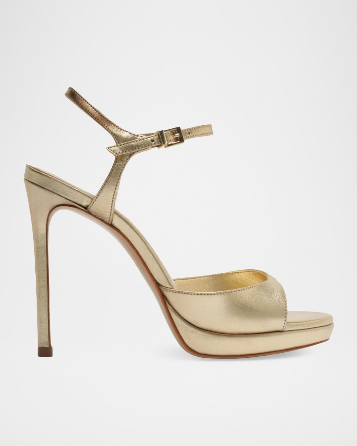 Schutz Scarlett Metallic Leather Platform Sandals