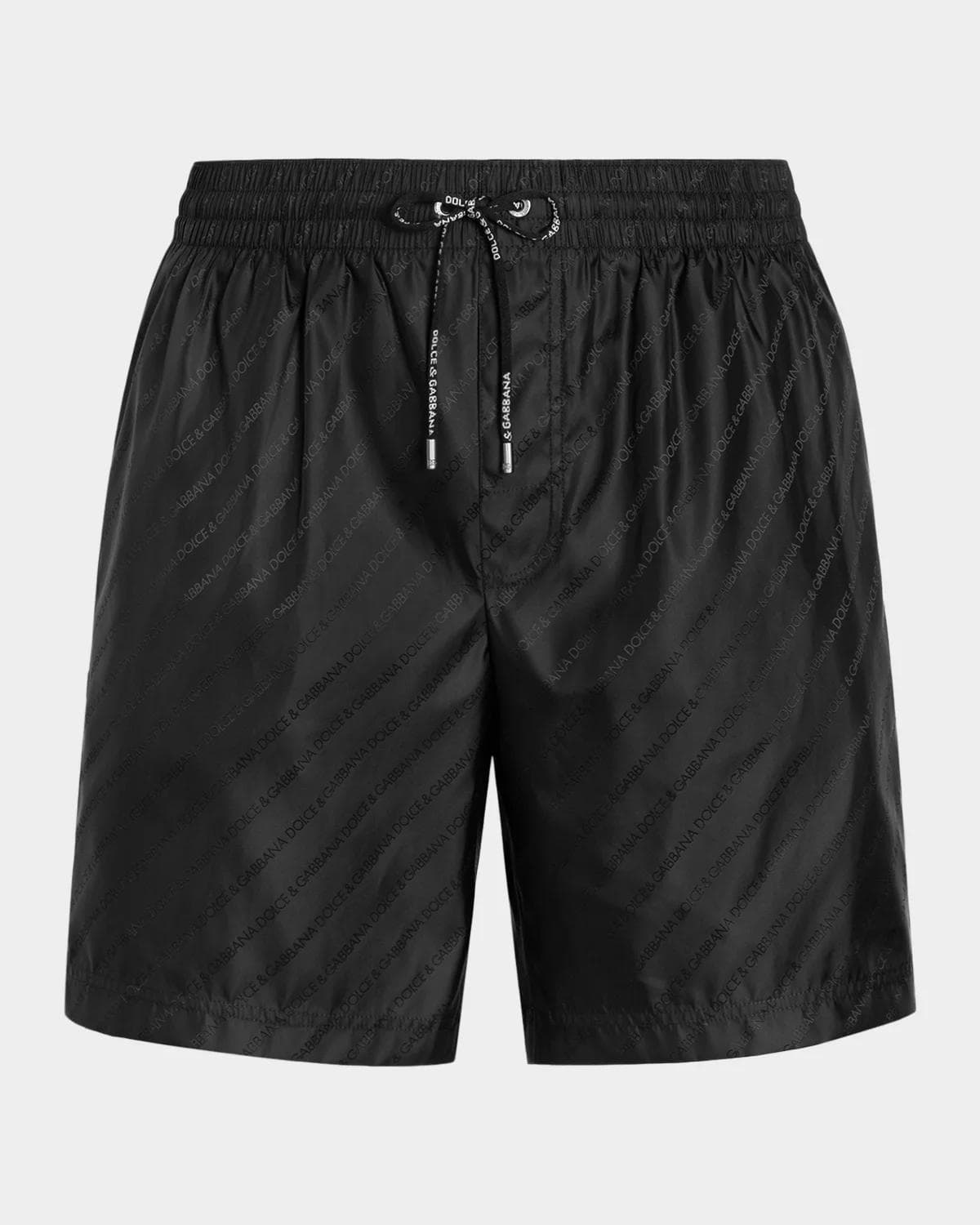 Dolce & Gabbana Men's All-Over Logo Nylon Swim Trunks
