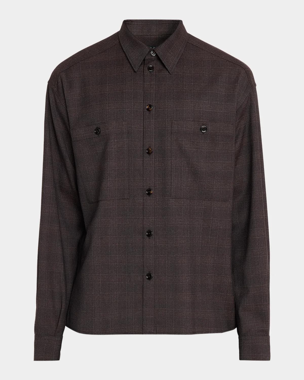 Dolce & Gabbana Men's Lana Tonal Check Double-Pocket Button-Down Shirt