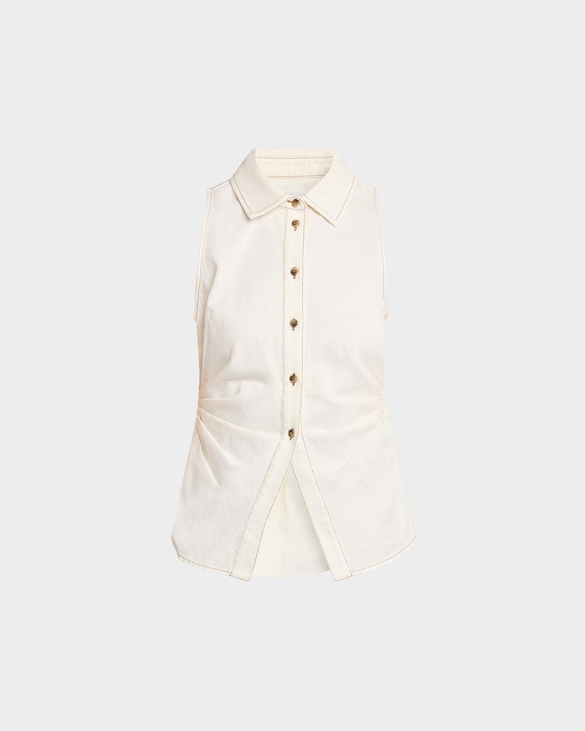 Tanya Taylor Hanelle Button-Front Denim Top