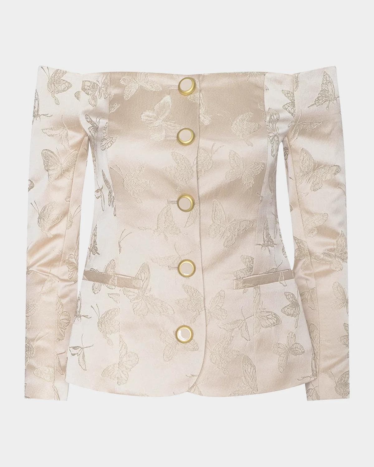 L 'AGENCE Alice Off-Shoulder Blazer Top
