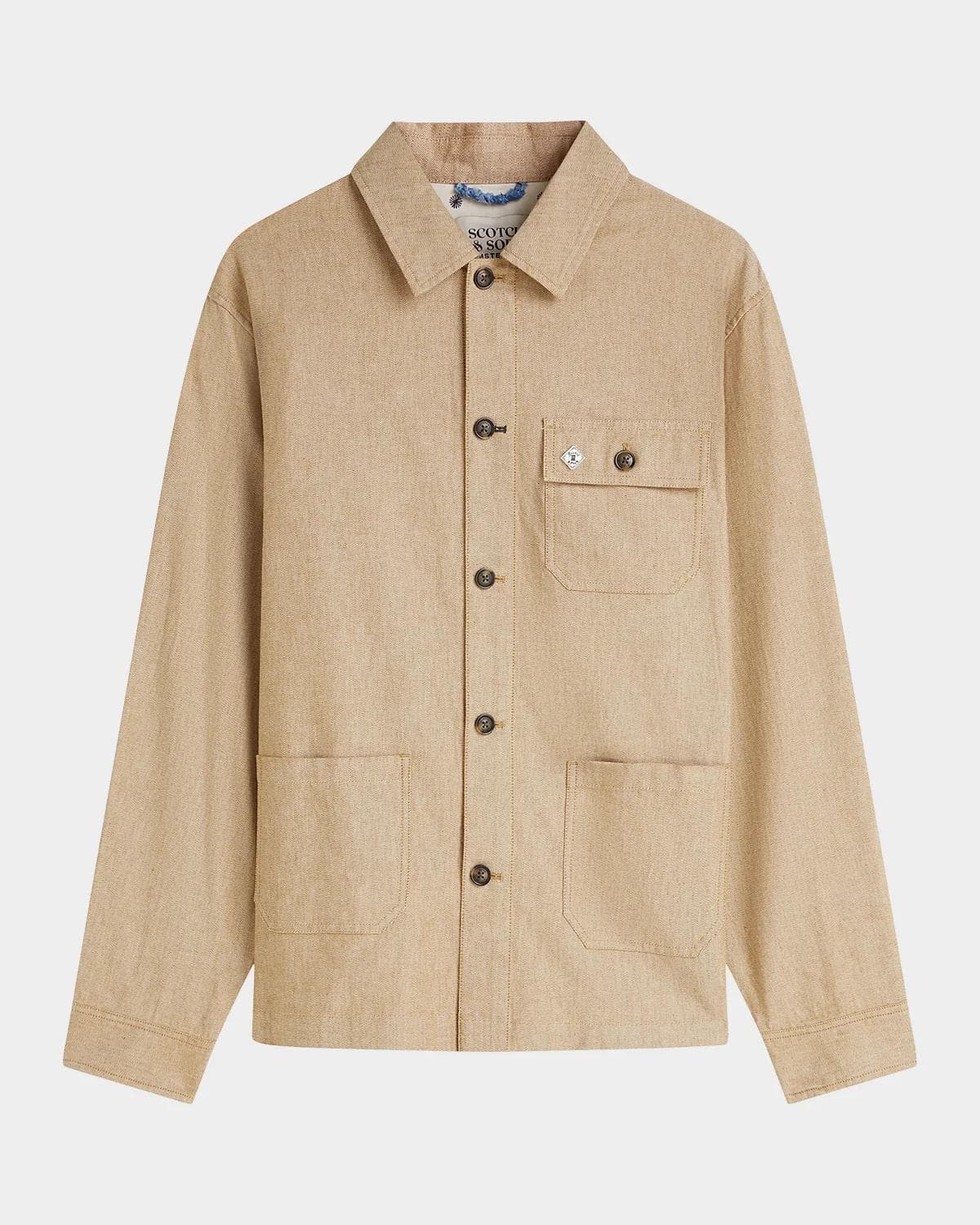 Scotch & Soda Men's Cotton and Linen Shirt Jacket