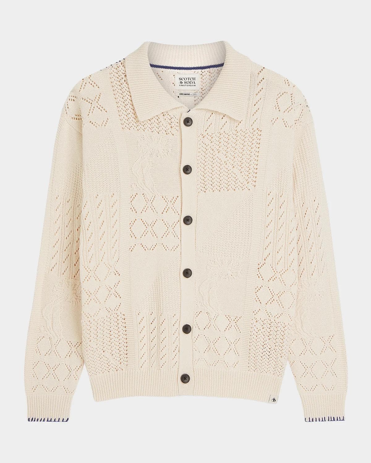 Scotch & Soda Men's Multi-Stitch Cotton Knit Cardigan