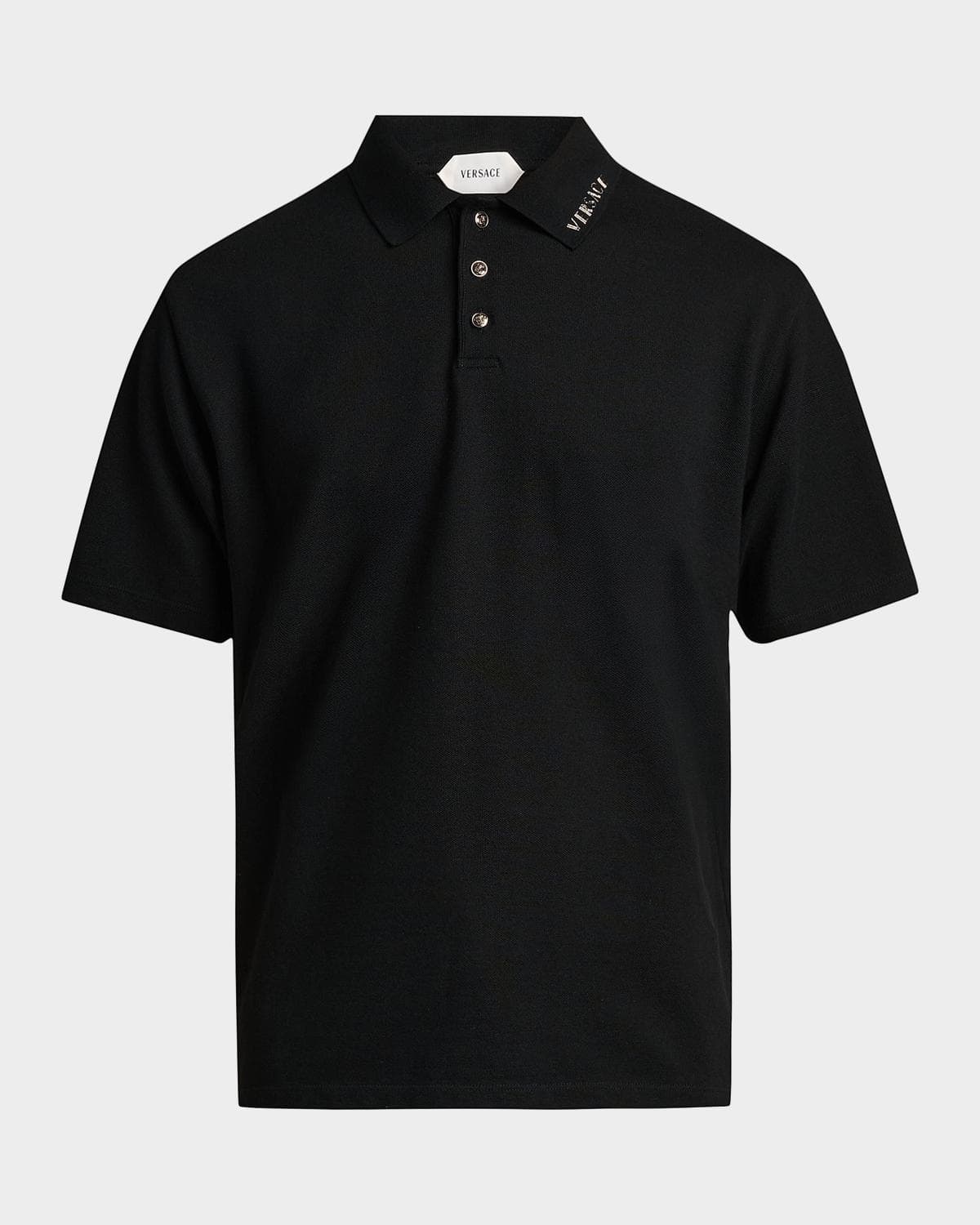 Versace Jeans Couture Men's Piquet Medusa Buttons Cotton Polo Shirt