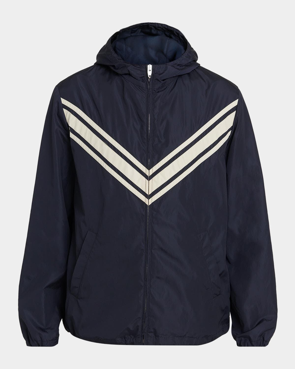 Valentino Garavani Men's Nylon Inlaid V Hooded Jacket