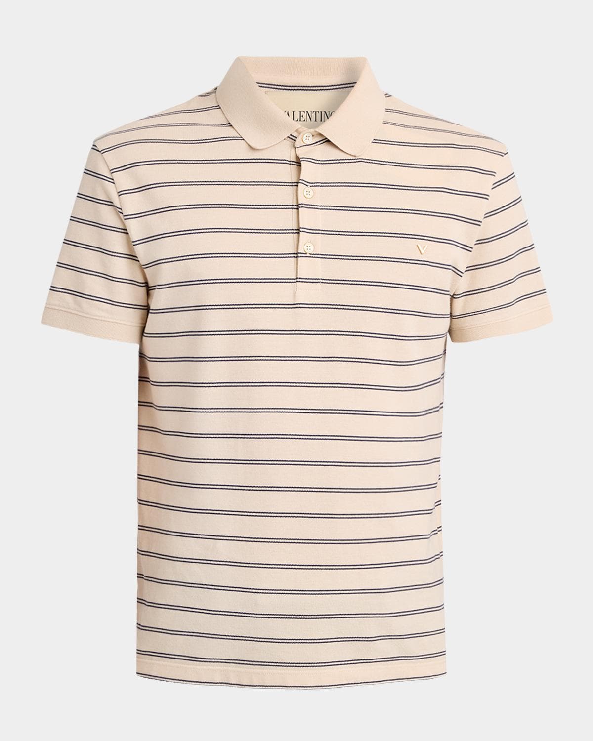 Valentino Garavani Men's VGold Stripe Jersey Polo Shirt