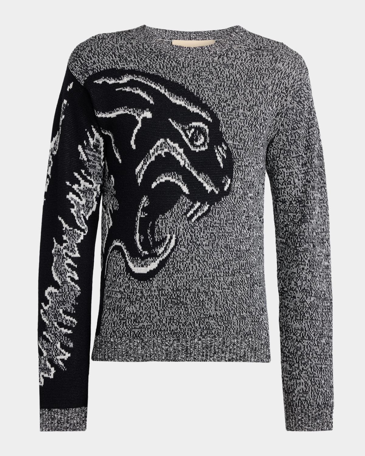 Valentino Garavani Men's Maglia Panther Jacquard Mouline Crewneck Sweater