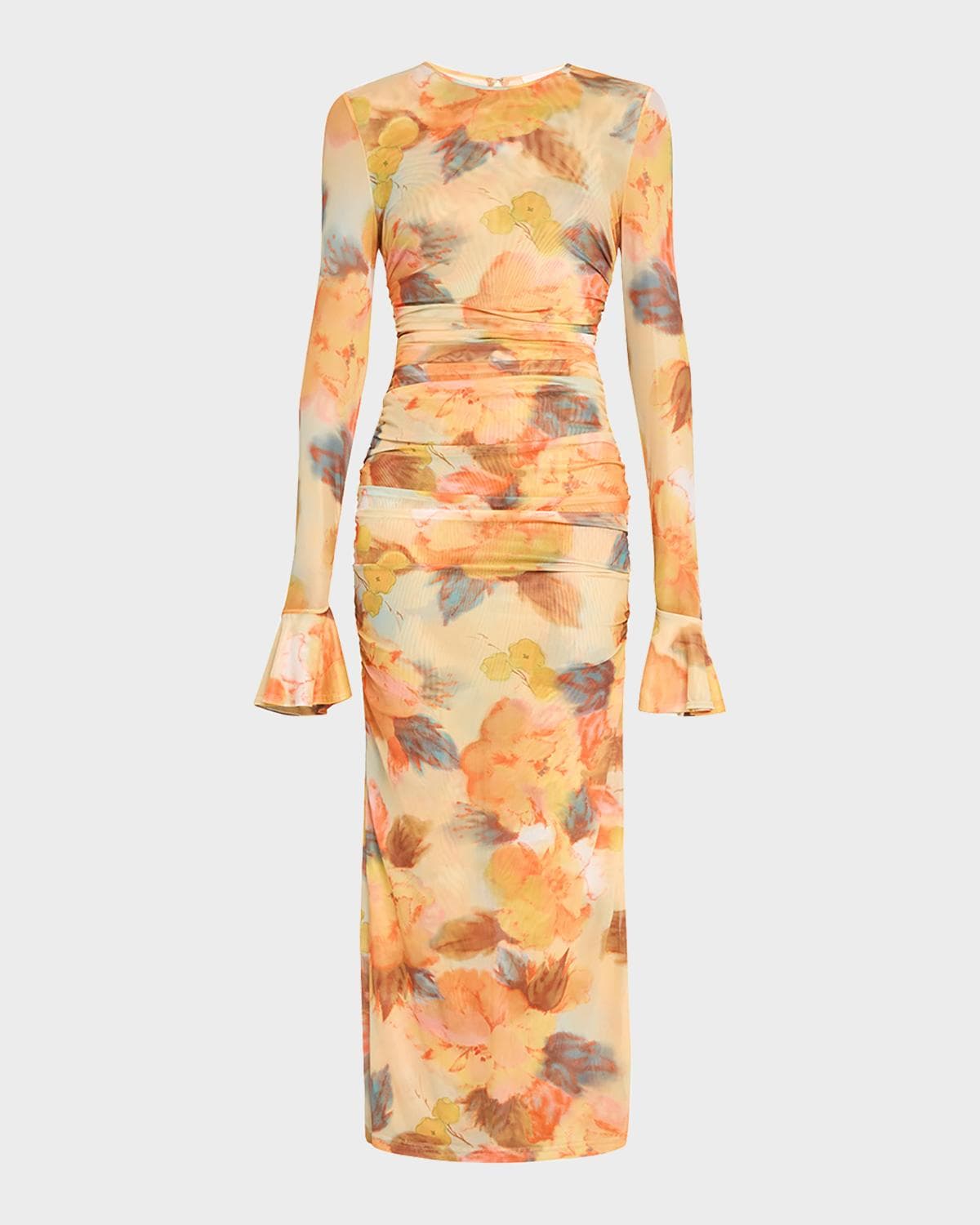 Cinq à Sept Neriah Watercolor Floral Mesh Maxi Dress
