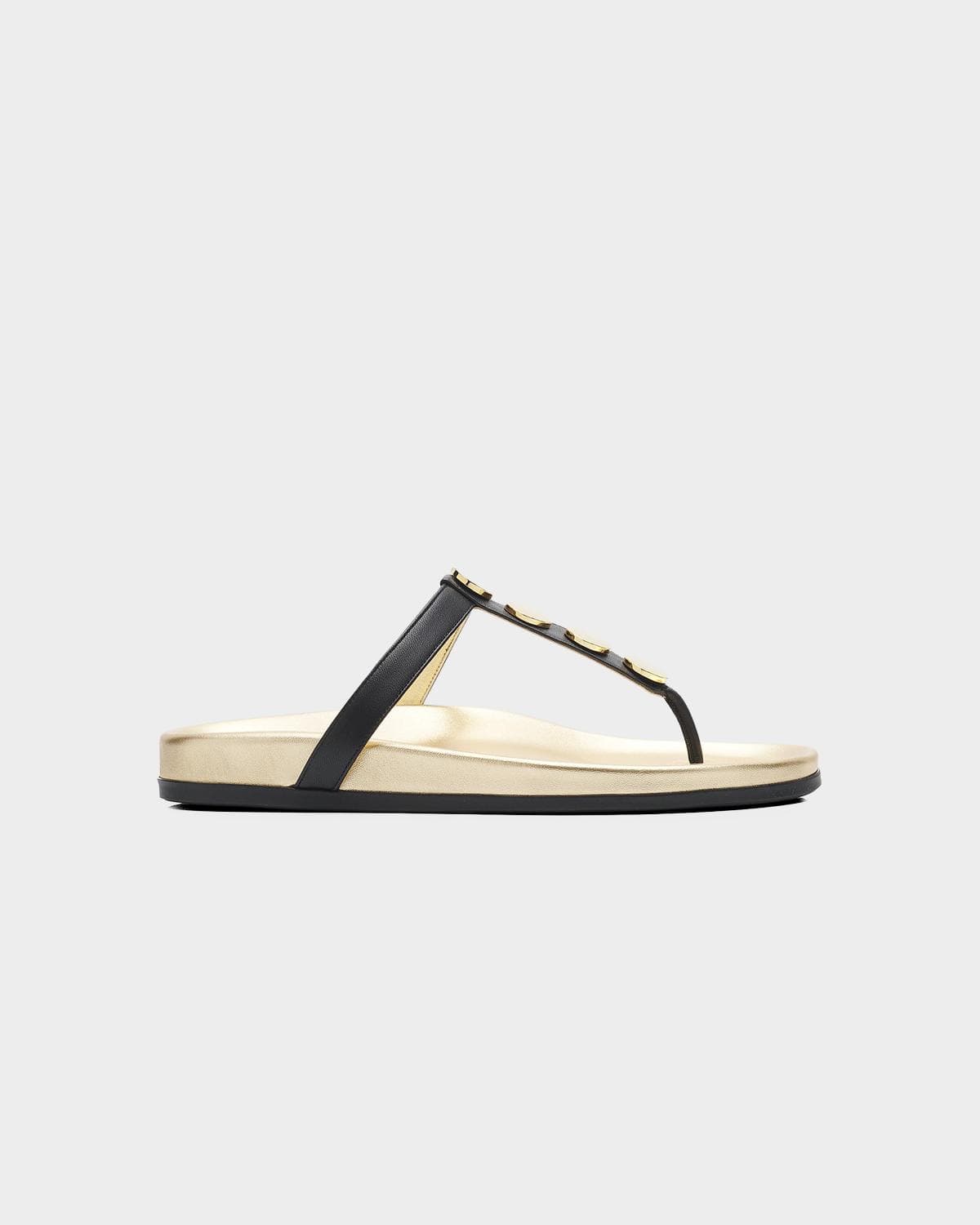 Manolo Blahnik Ruja Studded Leather T-Strap Sandals