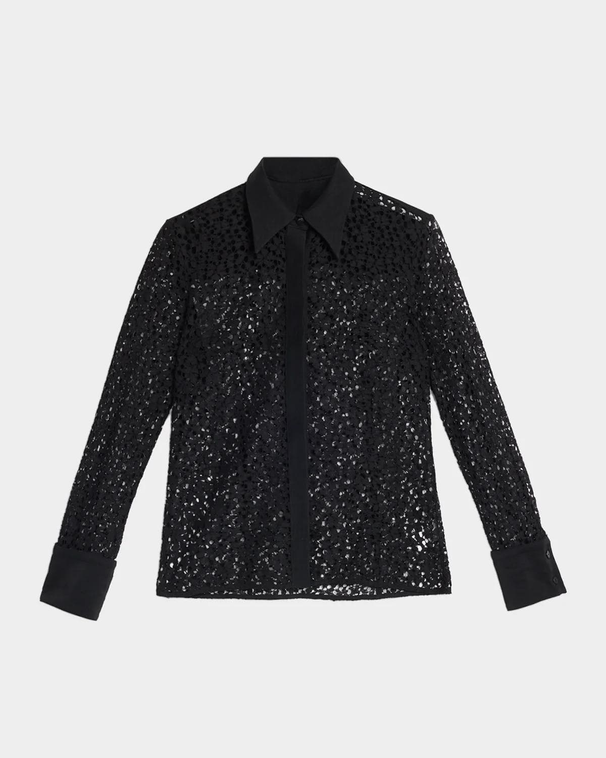 MARIA MCMANUS Sheer Laced Cotton-Blend Shirt