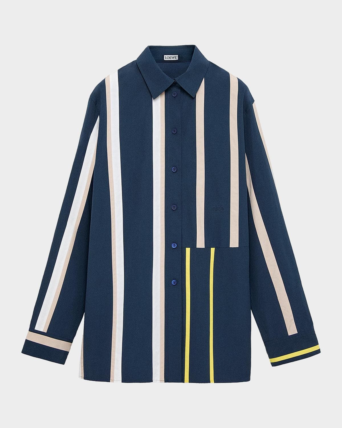 LOEWE Stripe Paneled Button-Down Shirt