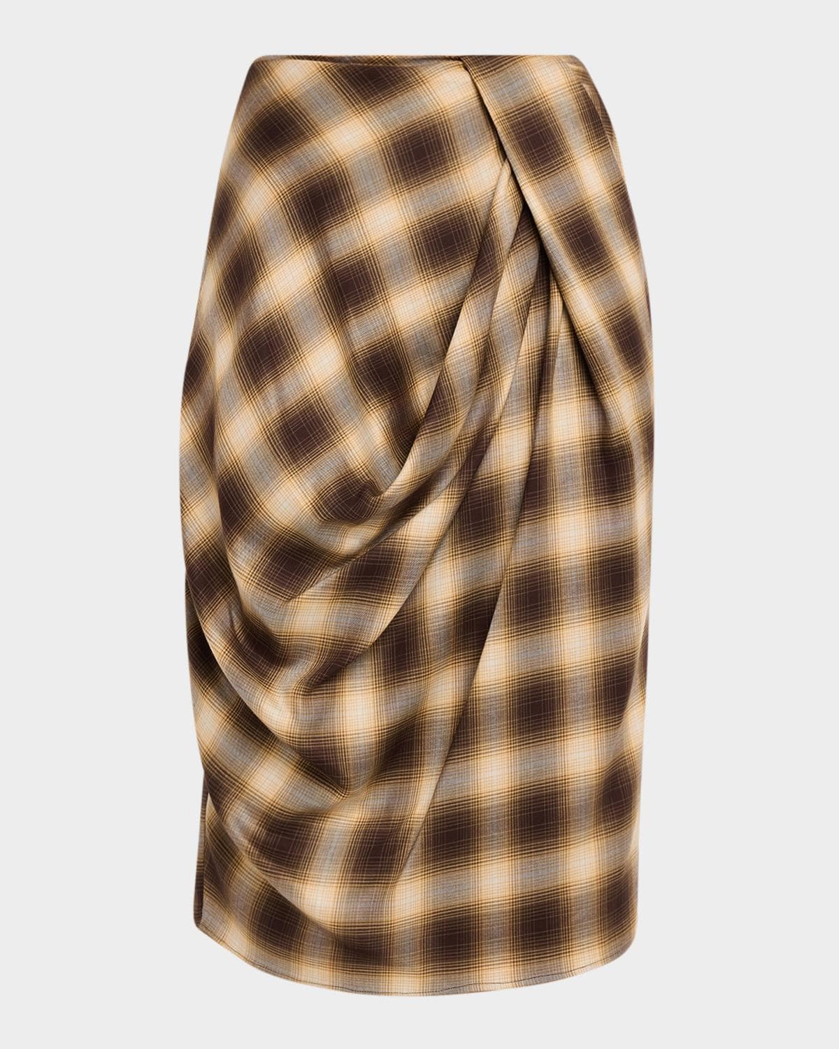 Co Draped Check Skirt
