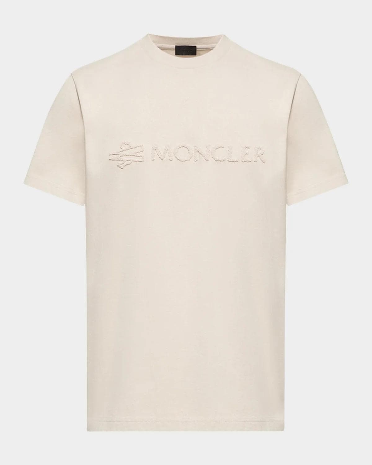 Moncler Men's Terry-Effect Logo Cotton Jersey Crewneck T-Shirt