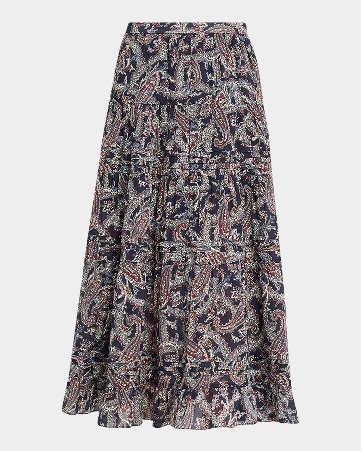 Veronica Beard Heatheralyn Paisley Skirt