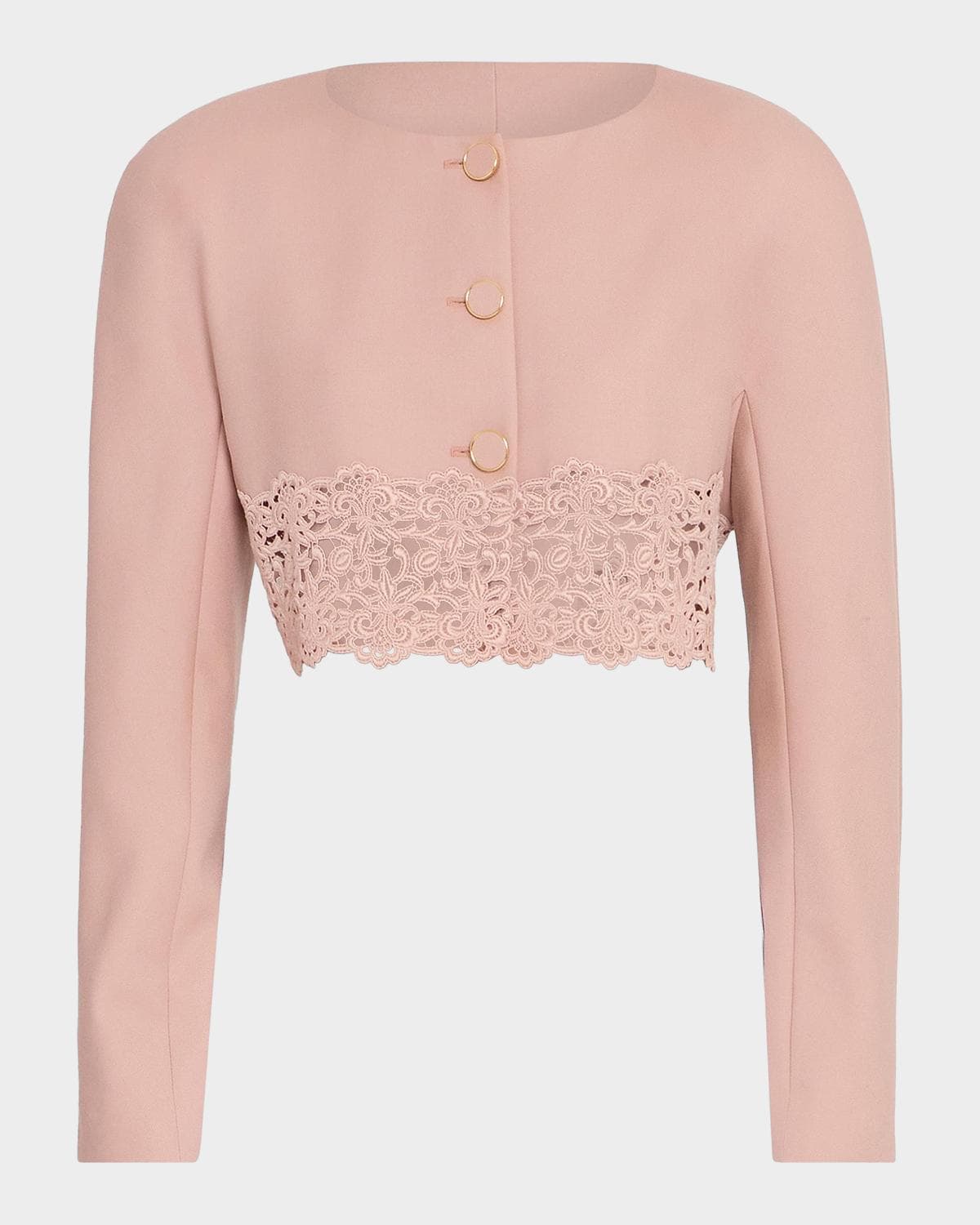 Chloe Guipure Lace & Wool Crop Sweater