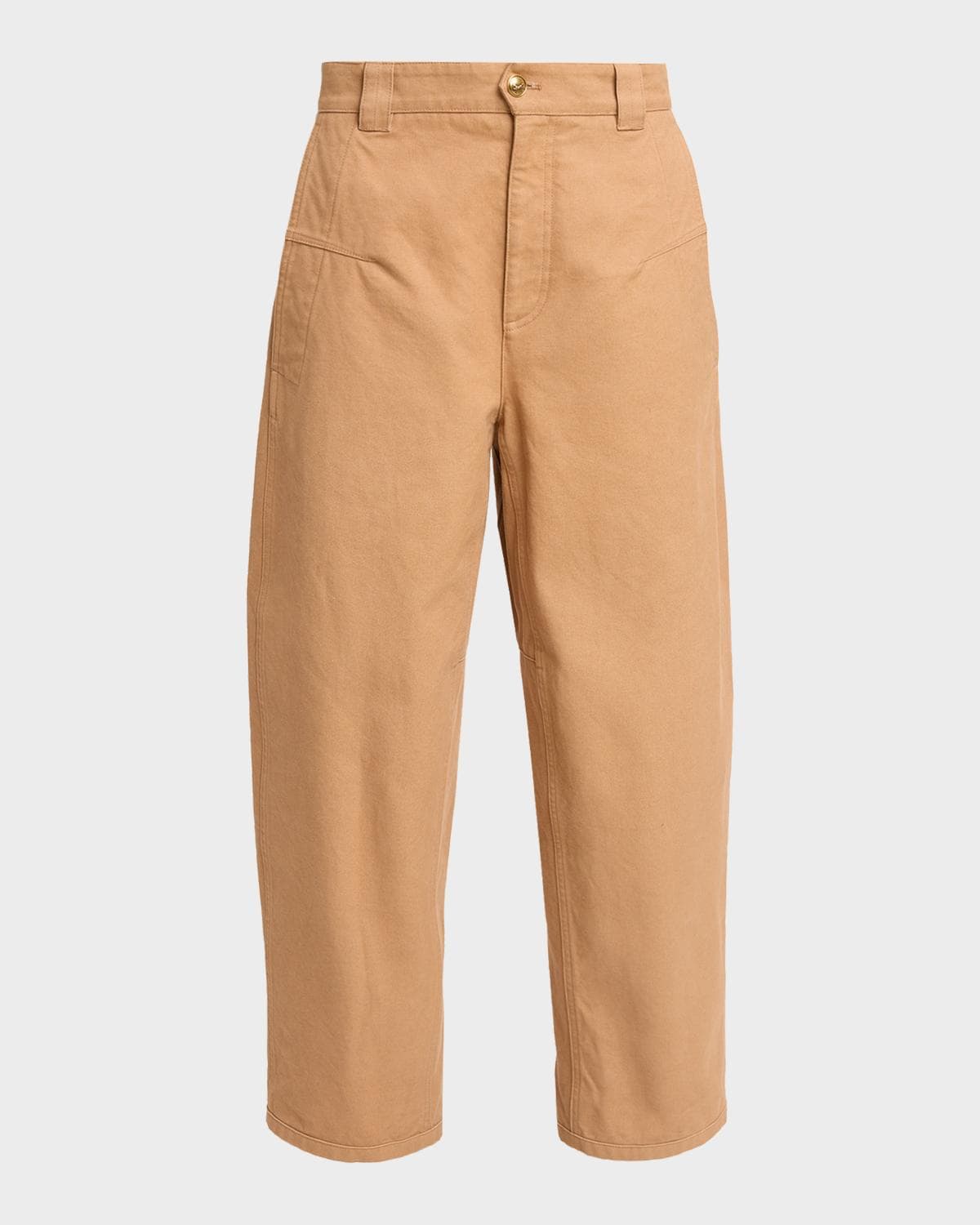 Chloe Cotton Canvas Barrel-Leg Trousers