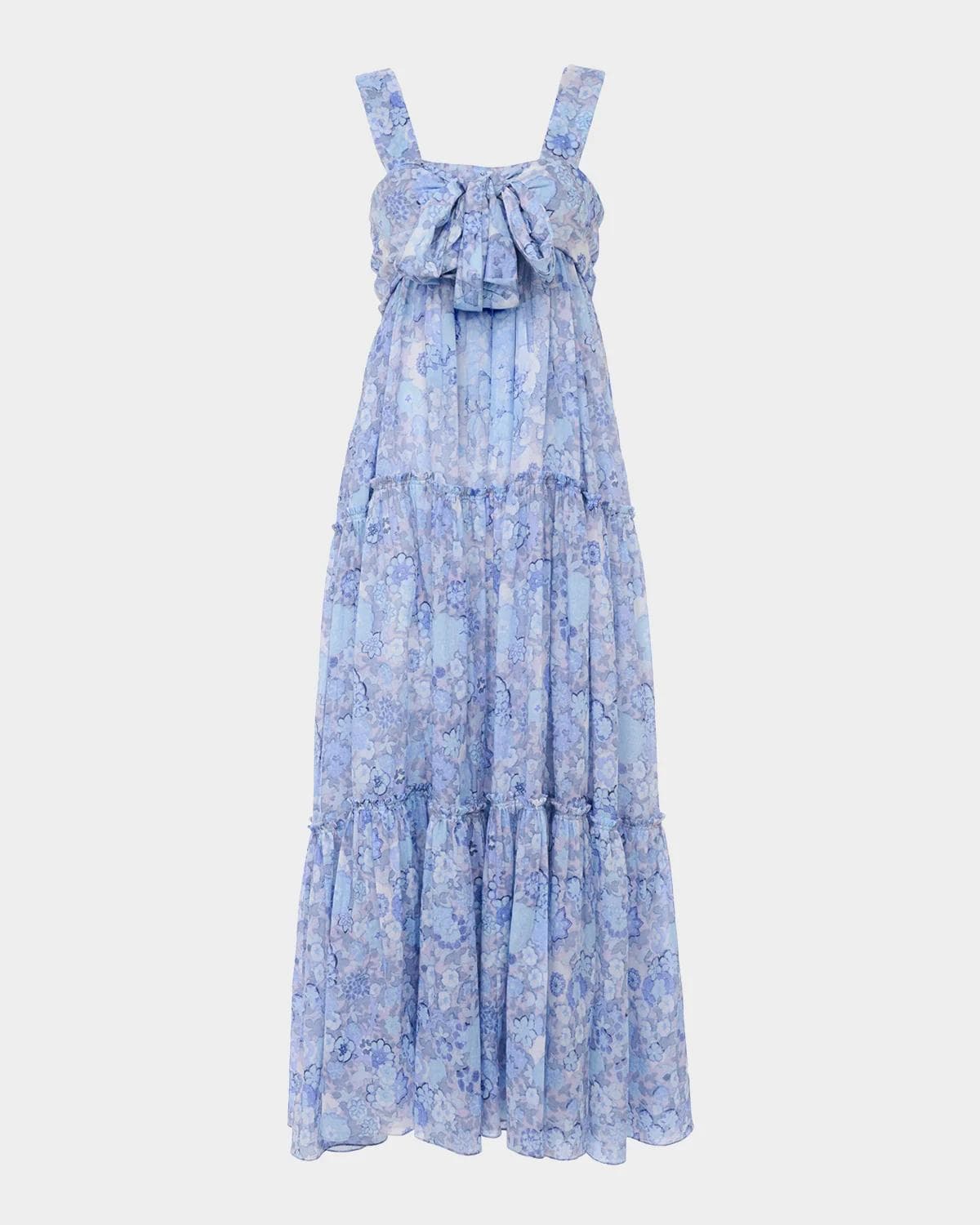 Chloe Painted Flowers Cotton Maxi Dress