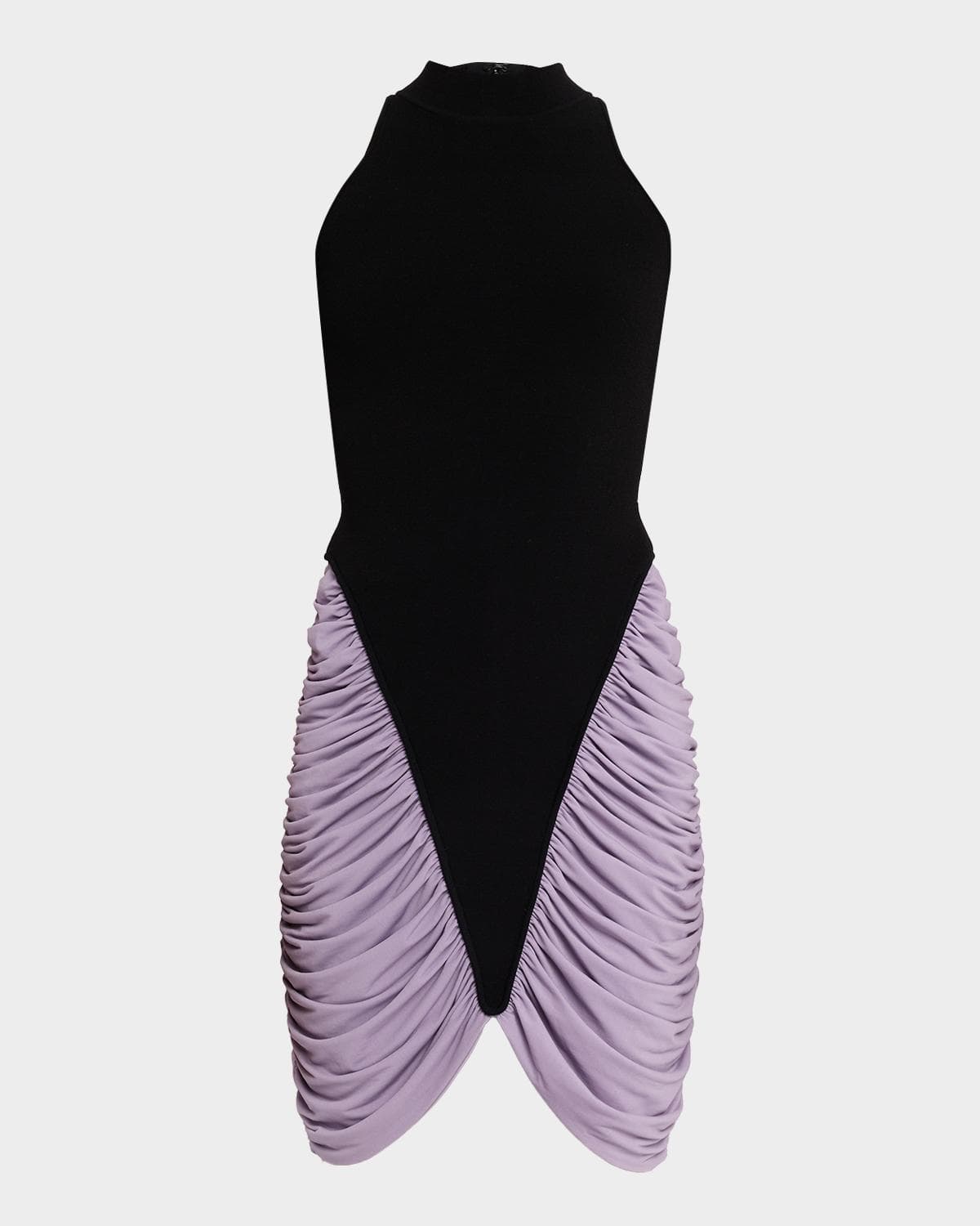 Et Ochs Atticus Draped Jersey and Knit Mini Dress