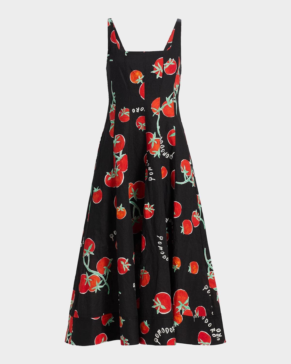 Milly Nia Pomodoro-Print A-Line Midi Dress