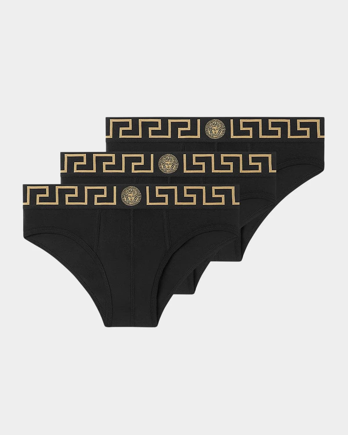 Versace Men's 3-Pack Medusa Key Jersey Briefs