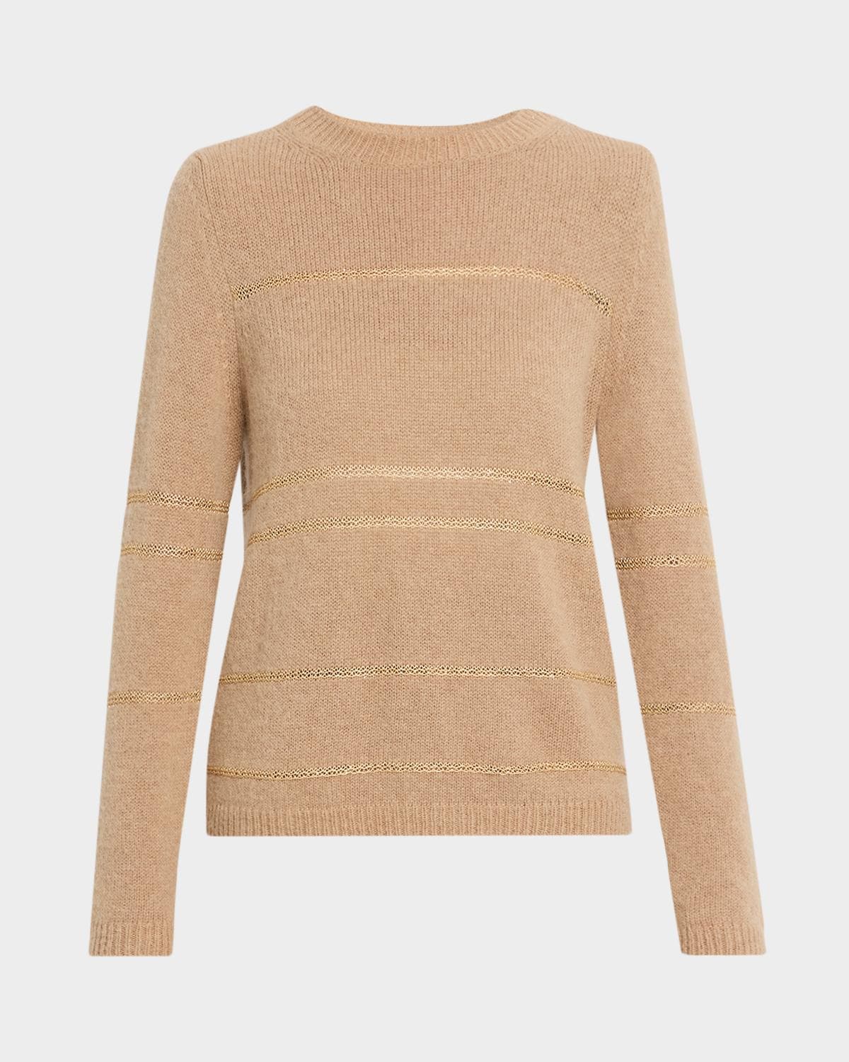 Fabiana Filippi Metallic Striped Wool-Mohair Sweater
