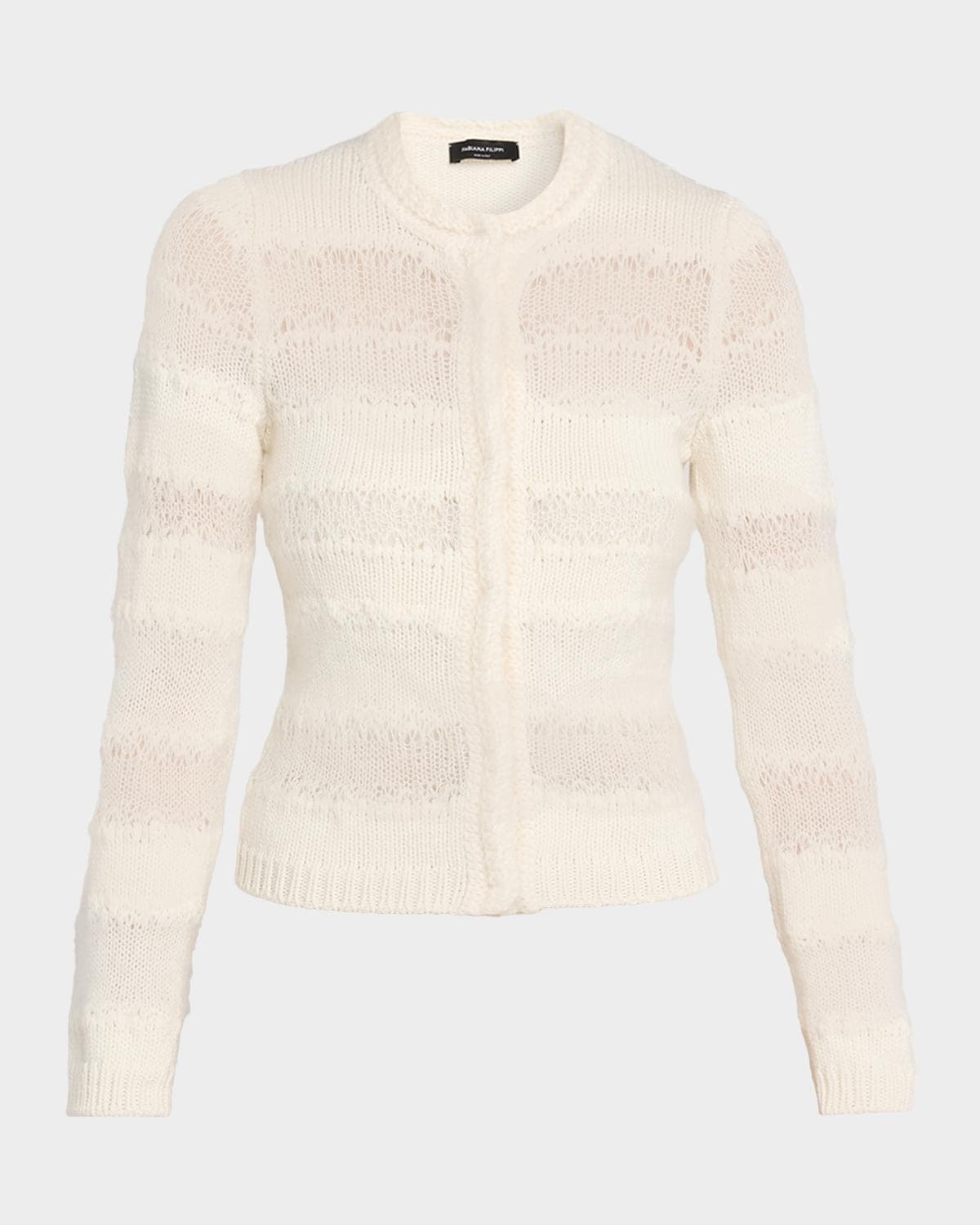 Fabiana Filippi Mohair-Blend Openwork Pointelle Cardigan