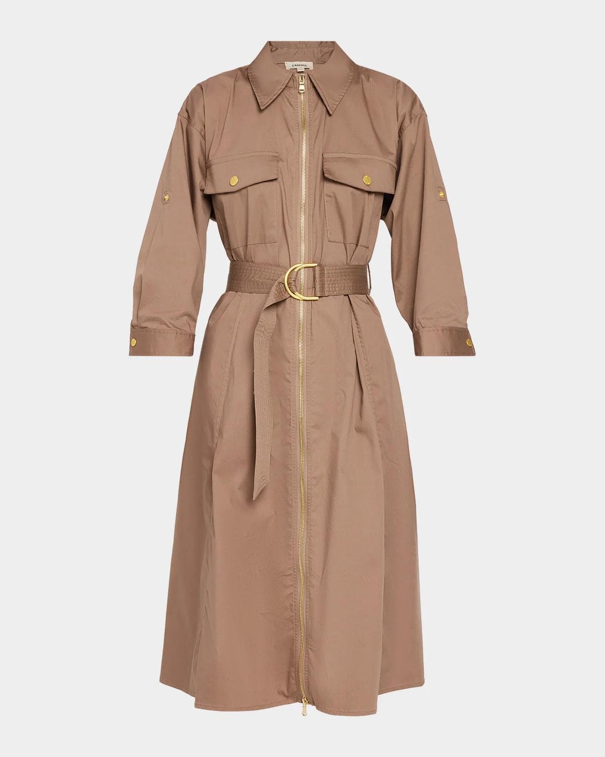 L 'AGENCE Callen Belted Midi Shirtdress