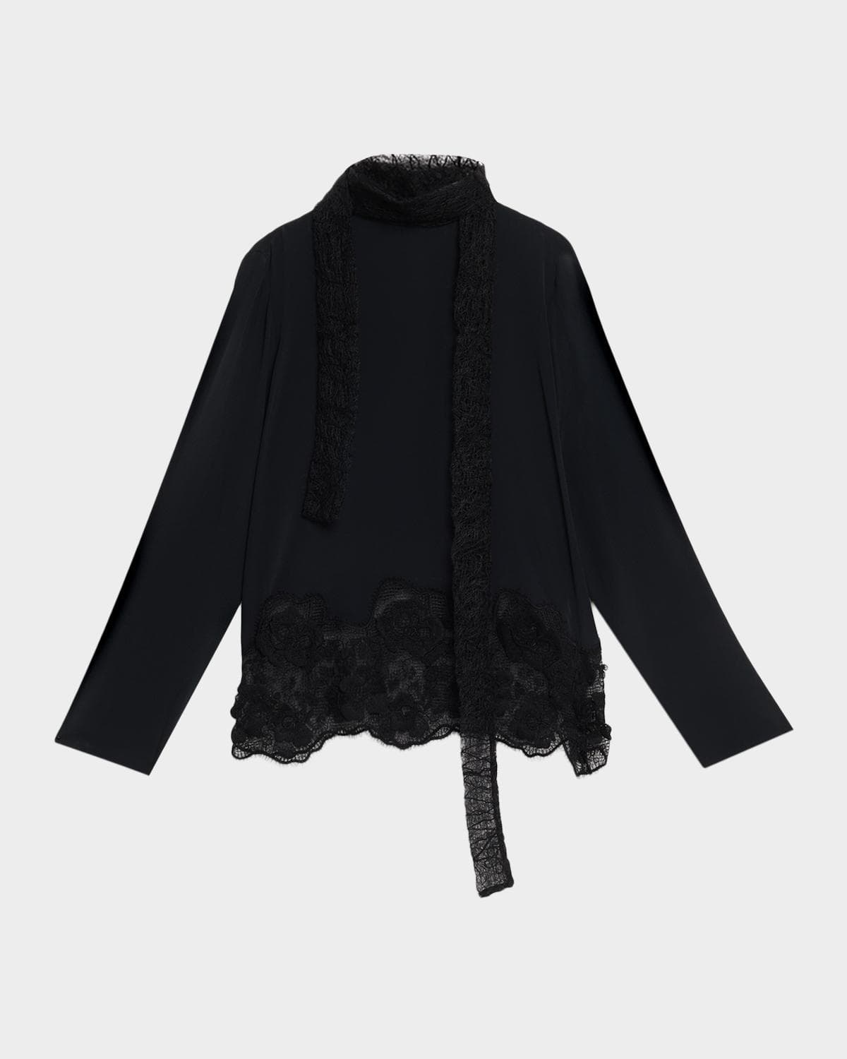 Fabiana Filippi Lace-Trim Crepe De Chine Blouse