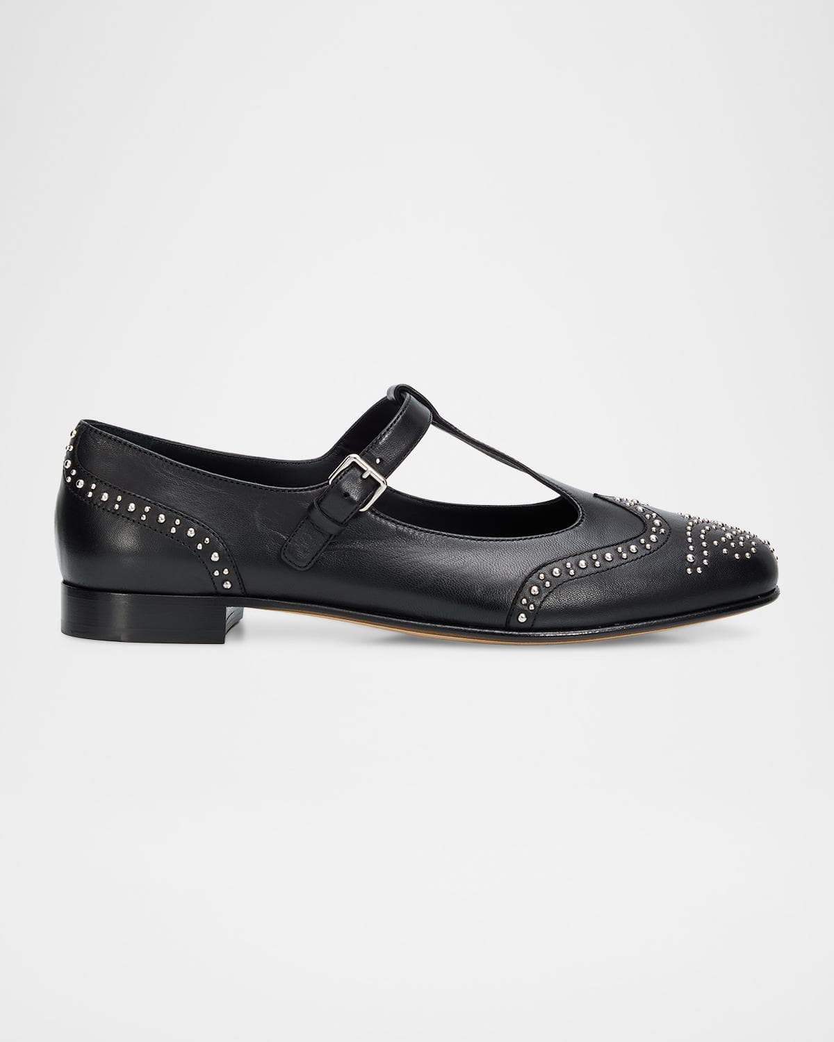 Church's Opal Met Studded Leather Mary Jane Ballerina Flats