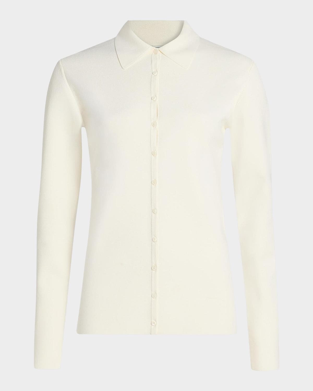 Toteme Compact Knit Buttoned Top