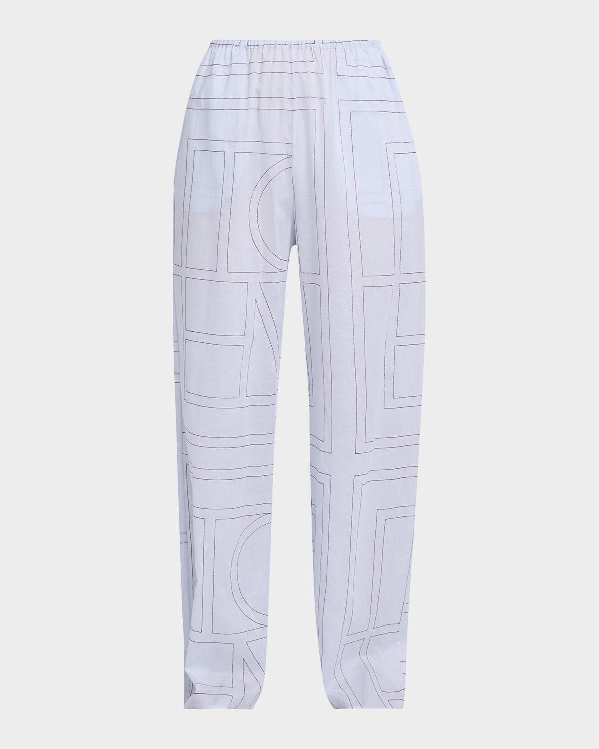 Toteme Monogram Cotton-Blend Straight-Leg Pajama Pants