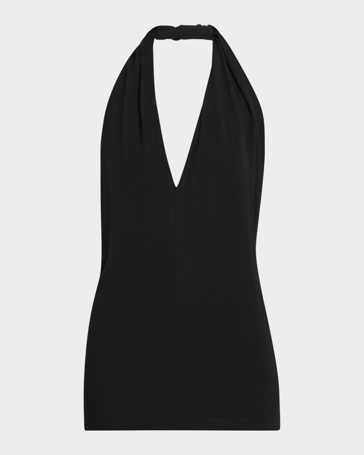 Toteme Plunging Twisted Jersey Halter Top