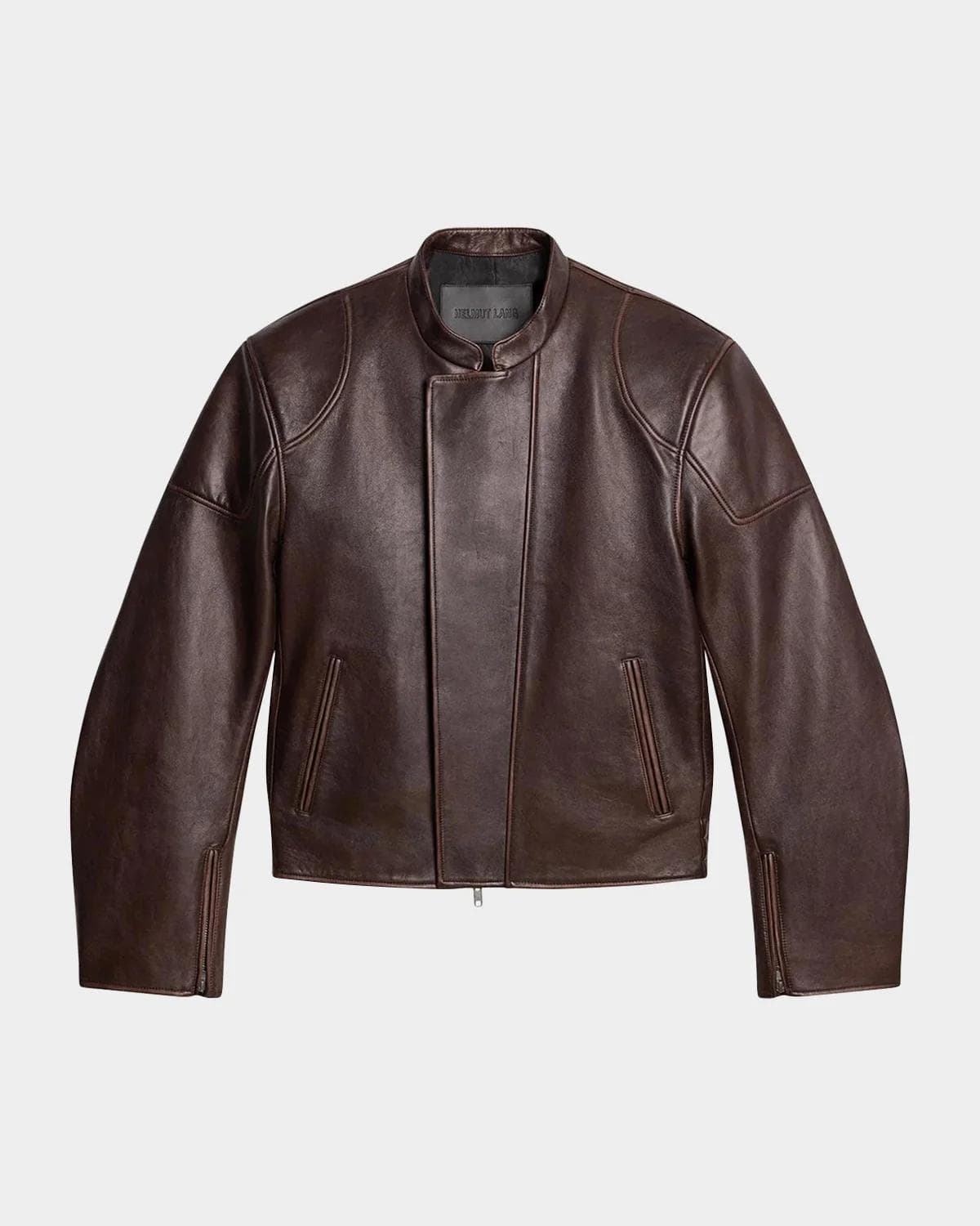 Helmut Lang Men's Leather Concealed-Zip Moto Jacket