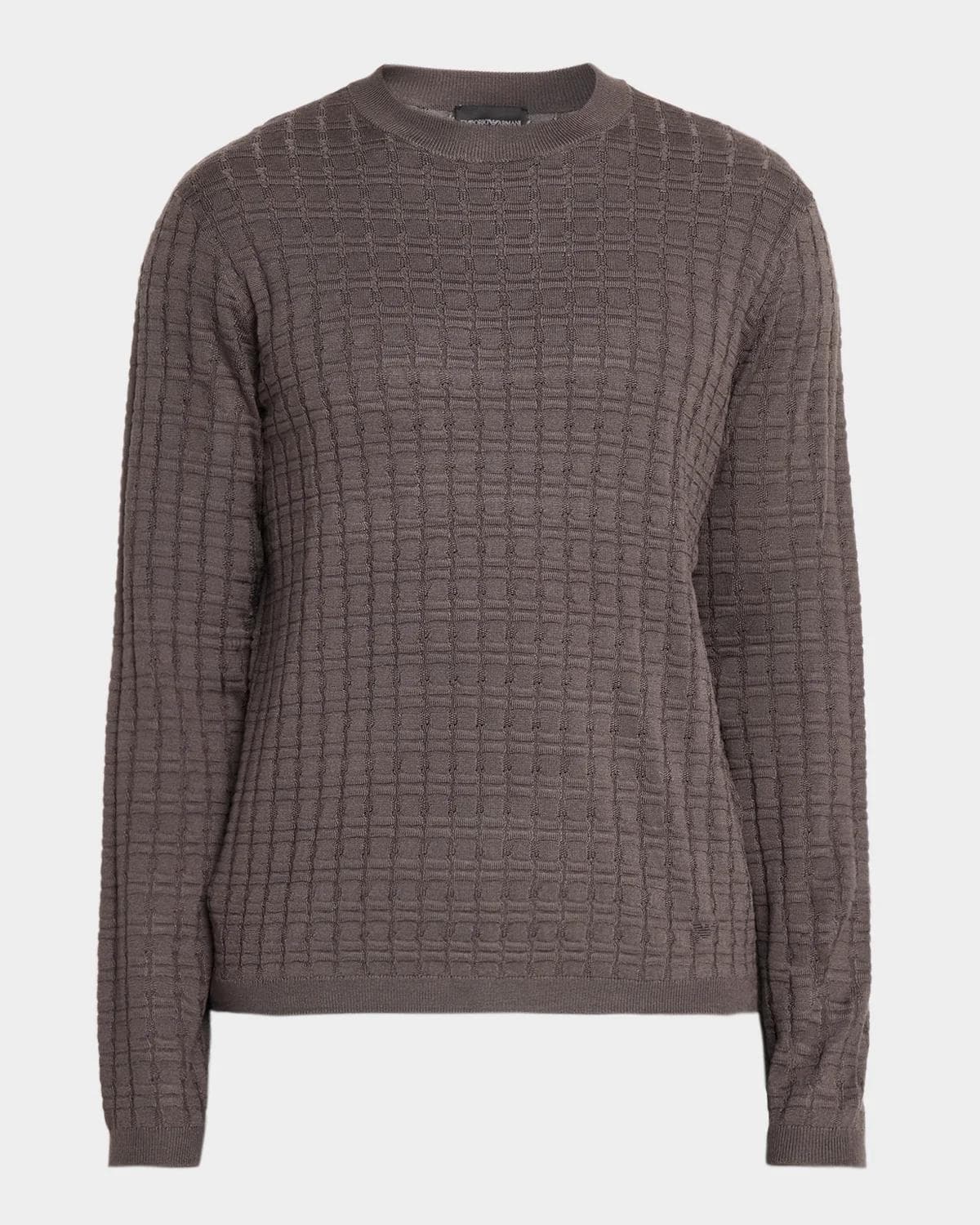 Emporio Armani Men's Grid Jacquard Crewneck Sweater