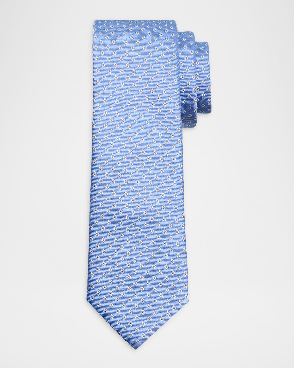 Emporio Armani Men's Geometric Box Jacquard Silk Tie