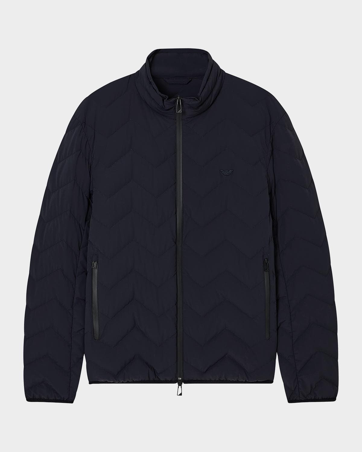 Emporio Armani Chevron-Quilted Nylon Down Jacket