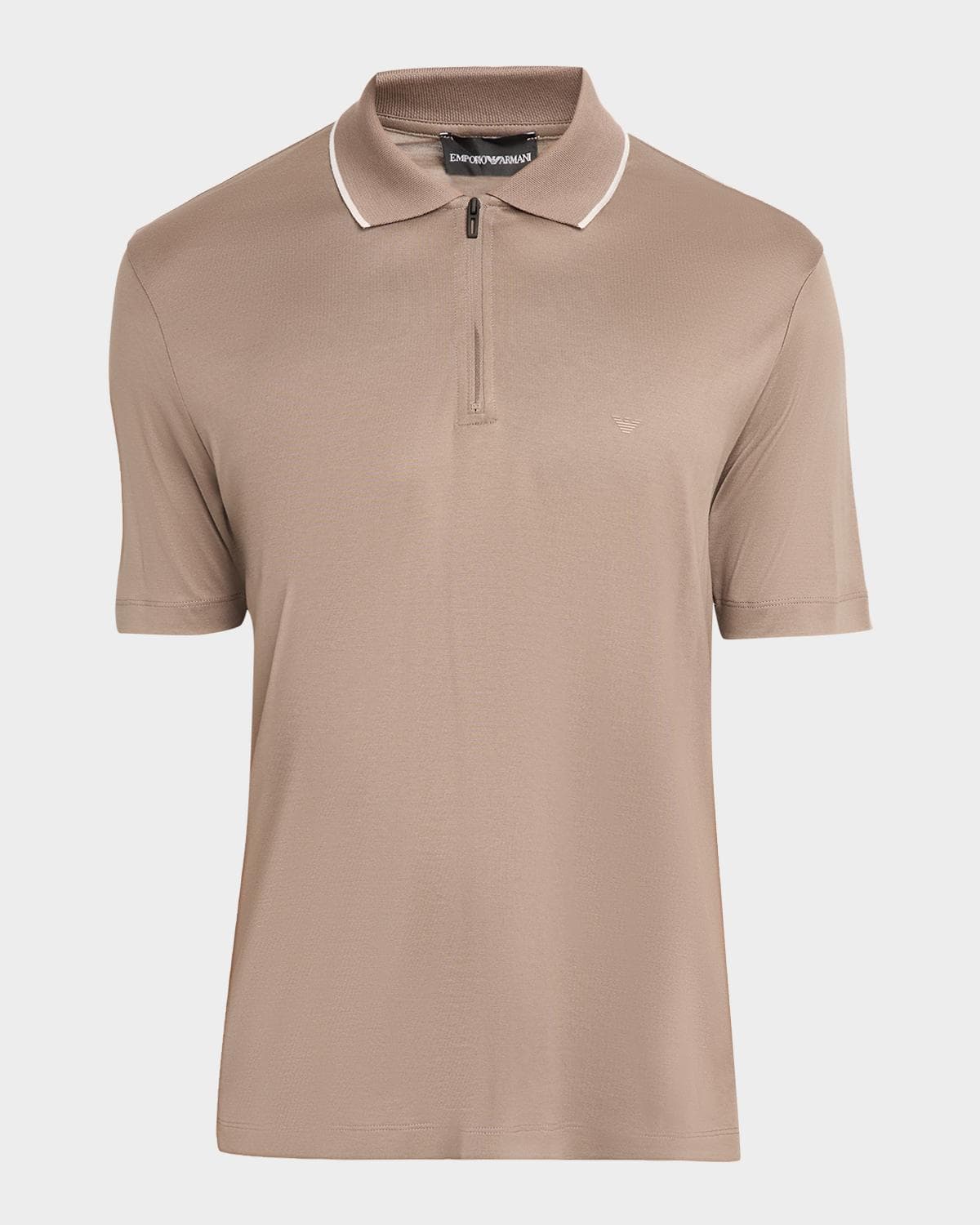 Emporio Armani Men's Contrast-Stripe Cotton-Jersey Polo Shirt