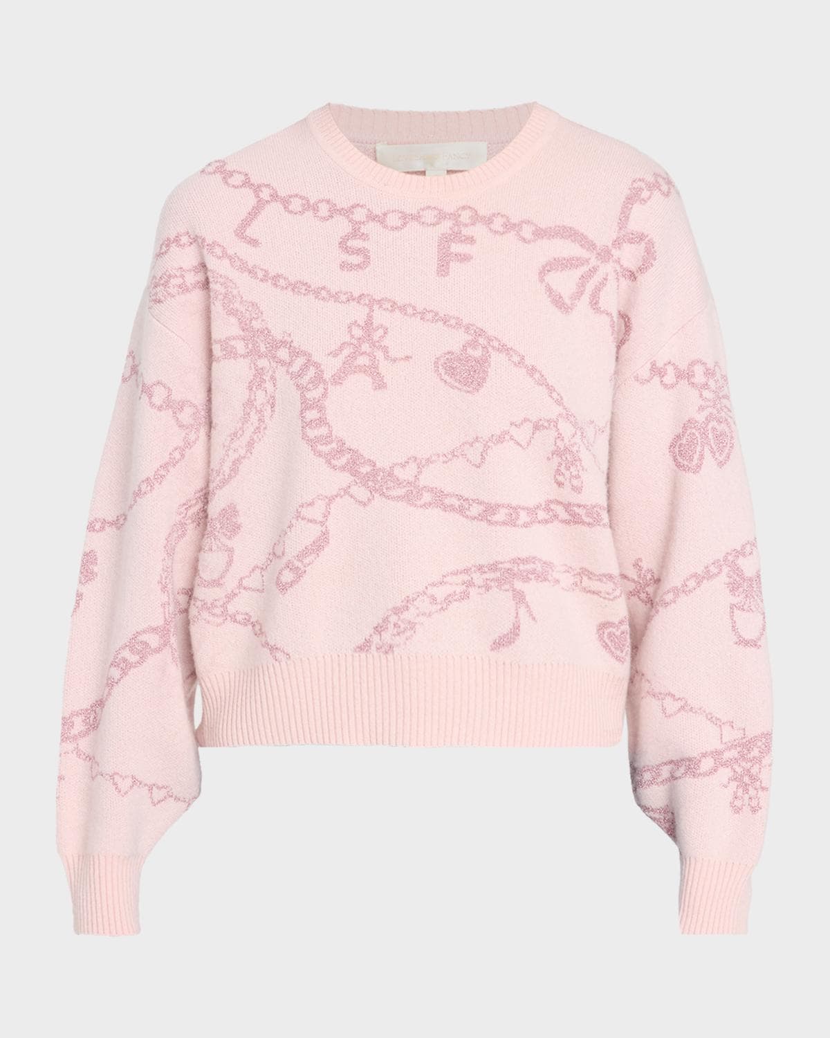 LoveShackFancy Calindra Cashmere-Blend Intarsia Sweater