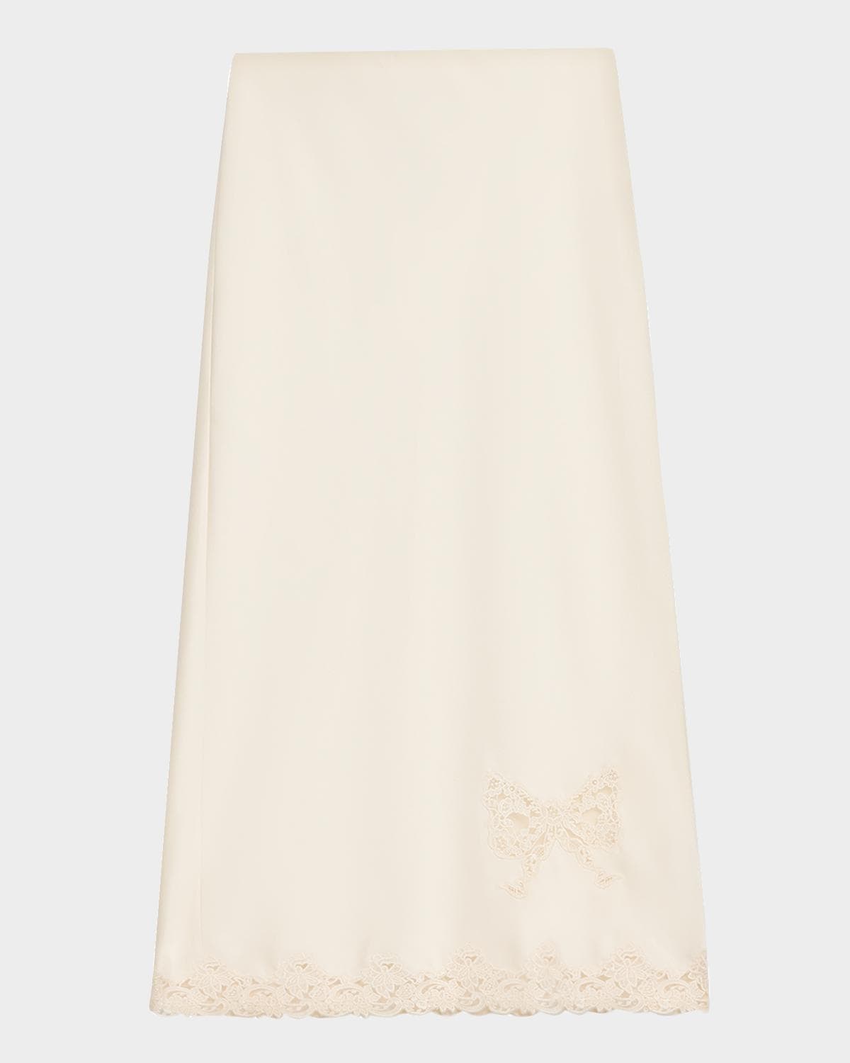 LoveShackFancy Avelaine Satin Midi Skirt