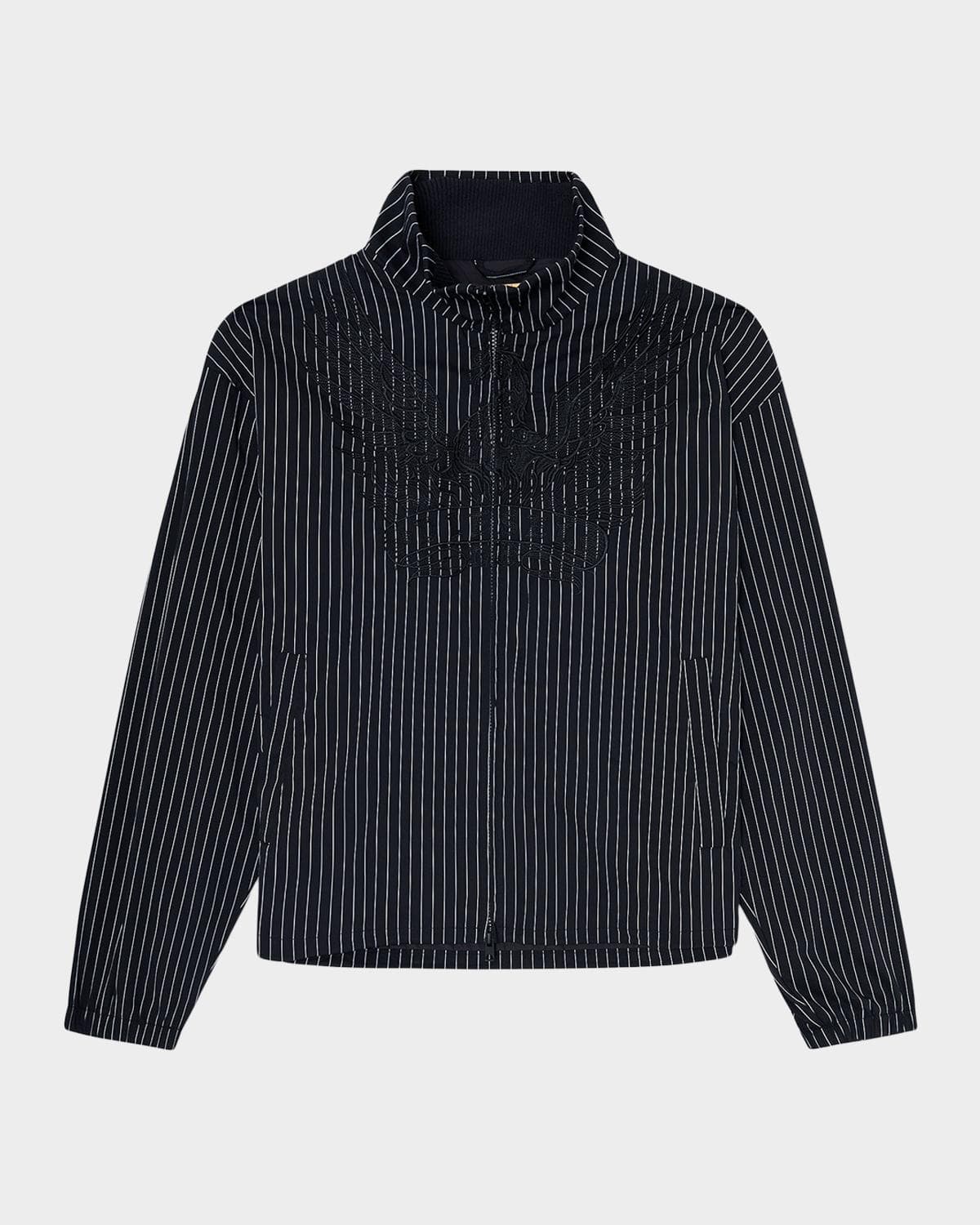 Diesel Men's Corsar Embroidered Phoenix Pinstripe Blouson