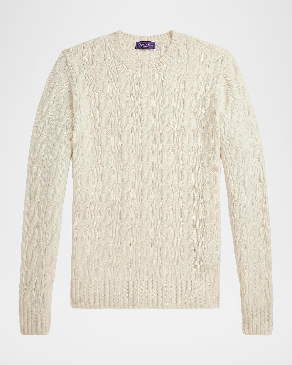 Ralph Lauren Purple Label Men's Cable-Knit Cashmere Sweater