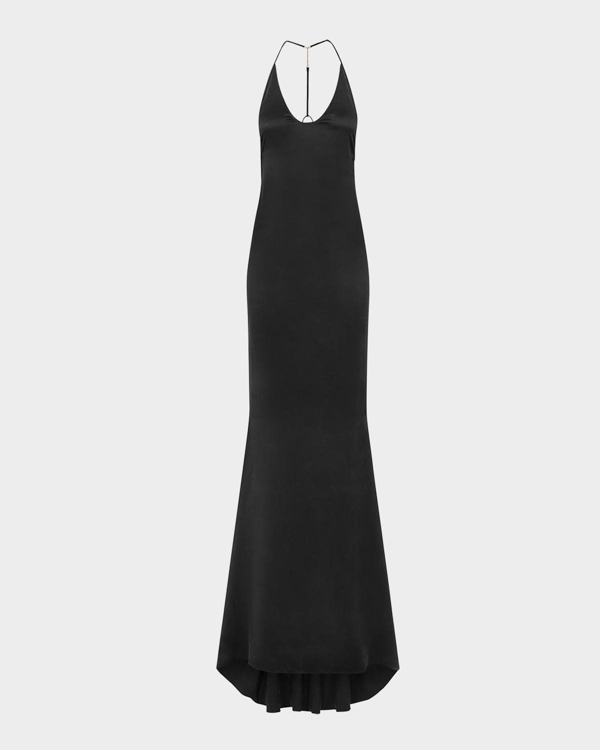 TOM FORD Peach-Feel Silk Backless Trumpet Silhouette