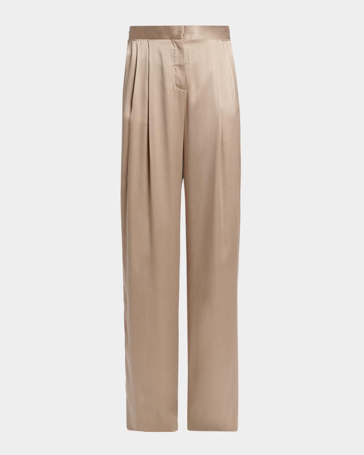 TOM FORD Peach-Feel Silk Pleated Pants
