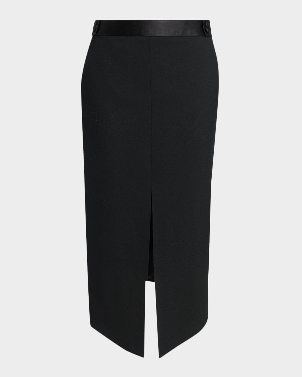 TOM FORD Center-Slit Long Wool Skirt