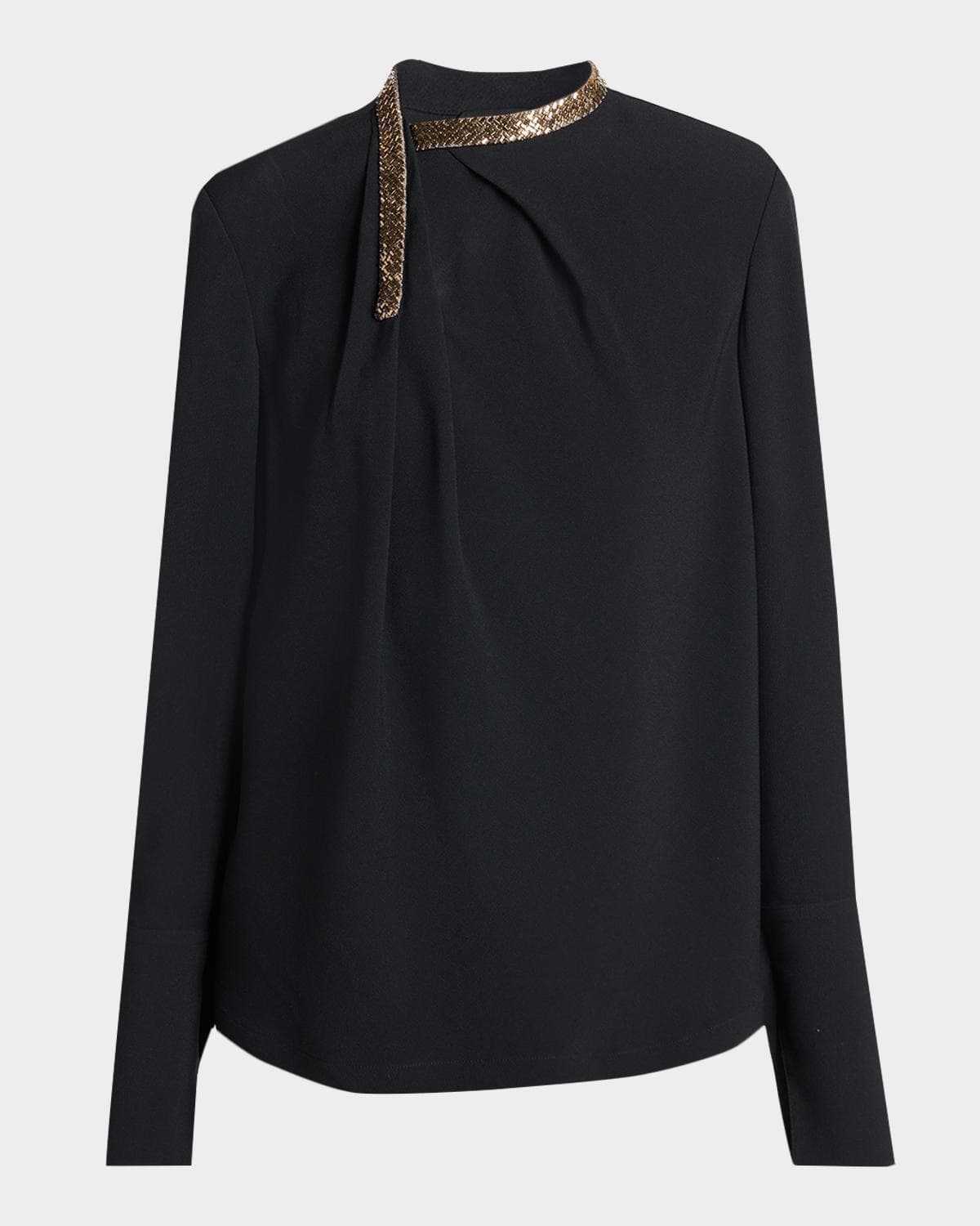 TOM FORD Embellished-Collar Long-Sleeve Top