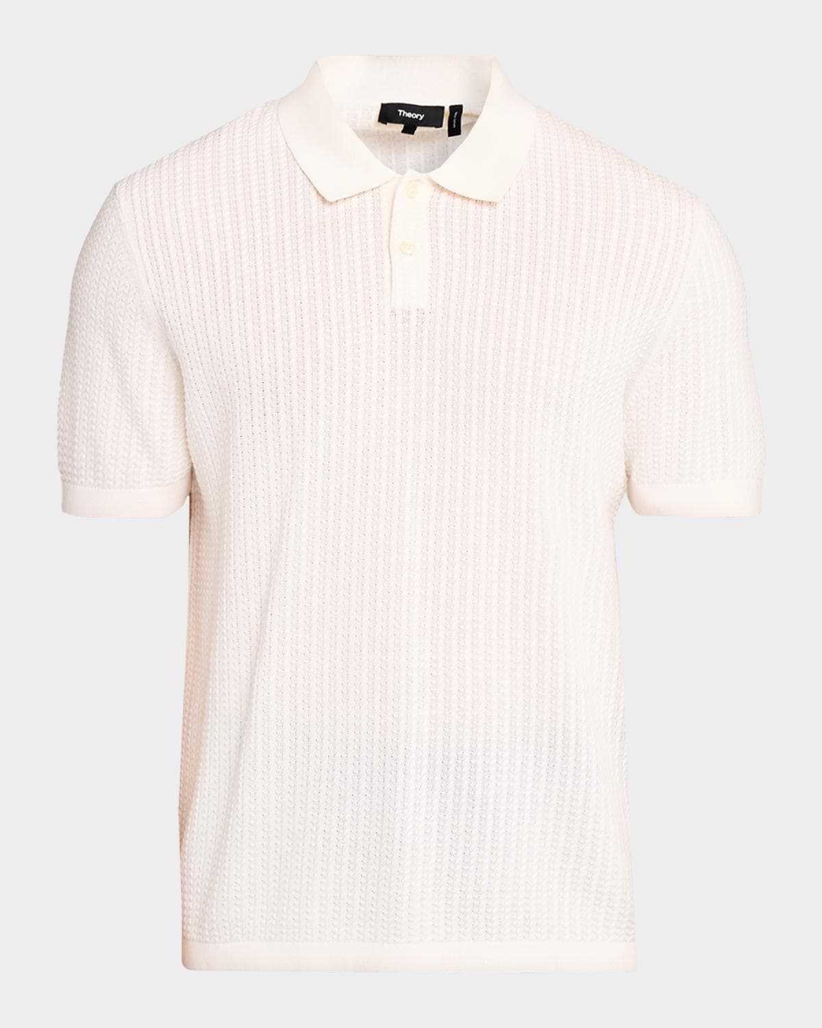 Theory Men's Cotton Cable Knit Polo Shirt