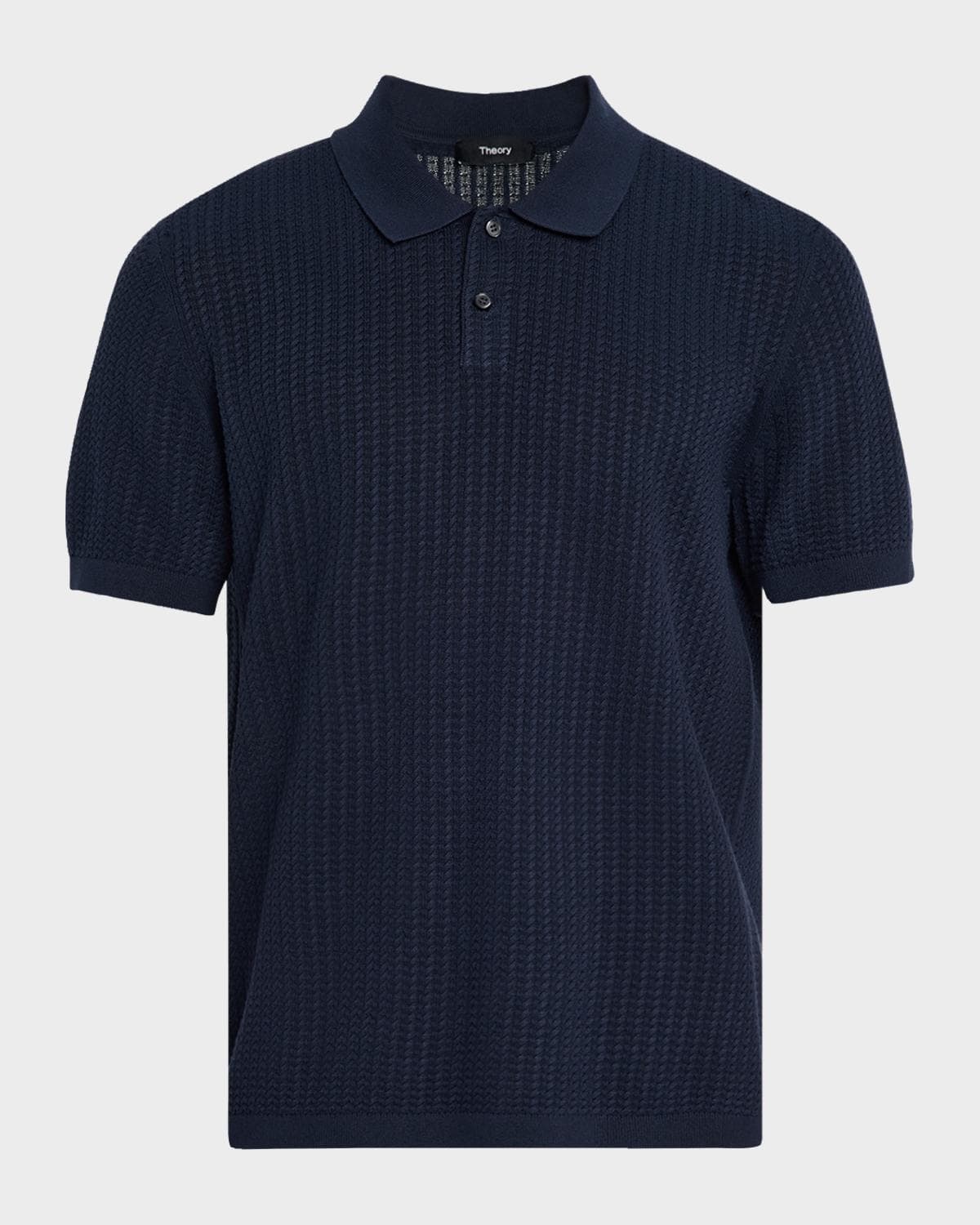 Theory Men's Cotton Cable Knit Polo Shirt